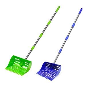 Chicken Coop Poop Scooper & Rake Set 4-in-1 Adjustable Handle (2-Pack)